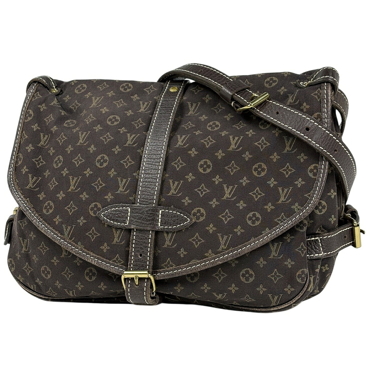 ルイ・ヴィトン Louis Vuitton ソミュール30 斜め掛け ショルダーバッグ モノグラムミニラン エべヌ(ブラウン) M95227 レディース 【中古】