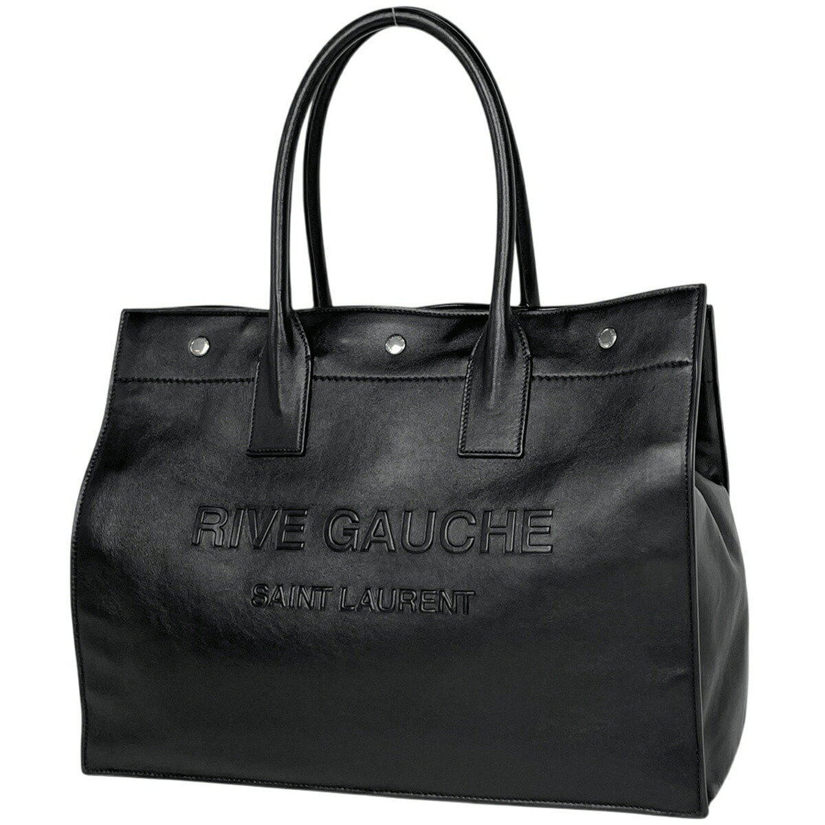 イヴ・サンローラン YVES SAINT LAURENT リヴゴーシュ トートバッグ ハンドバック トートバッグ なめし革 黒いこと 686266 メンズ 【中古】