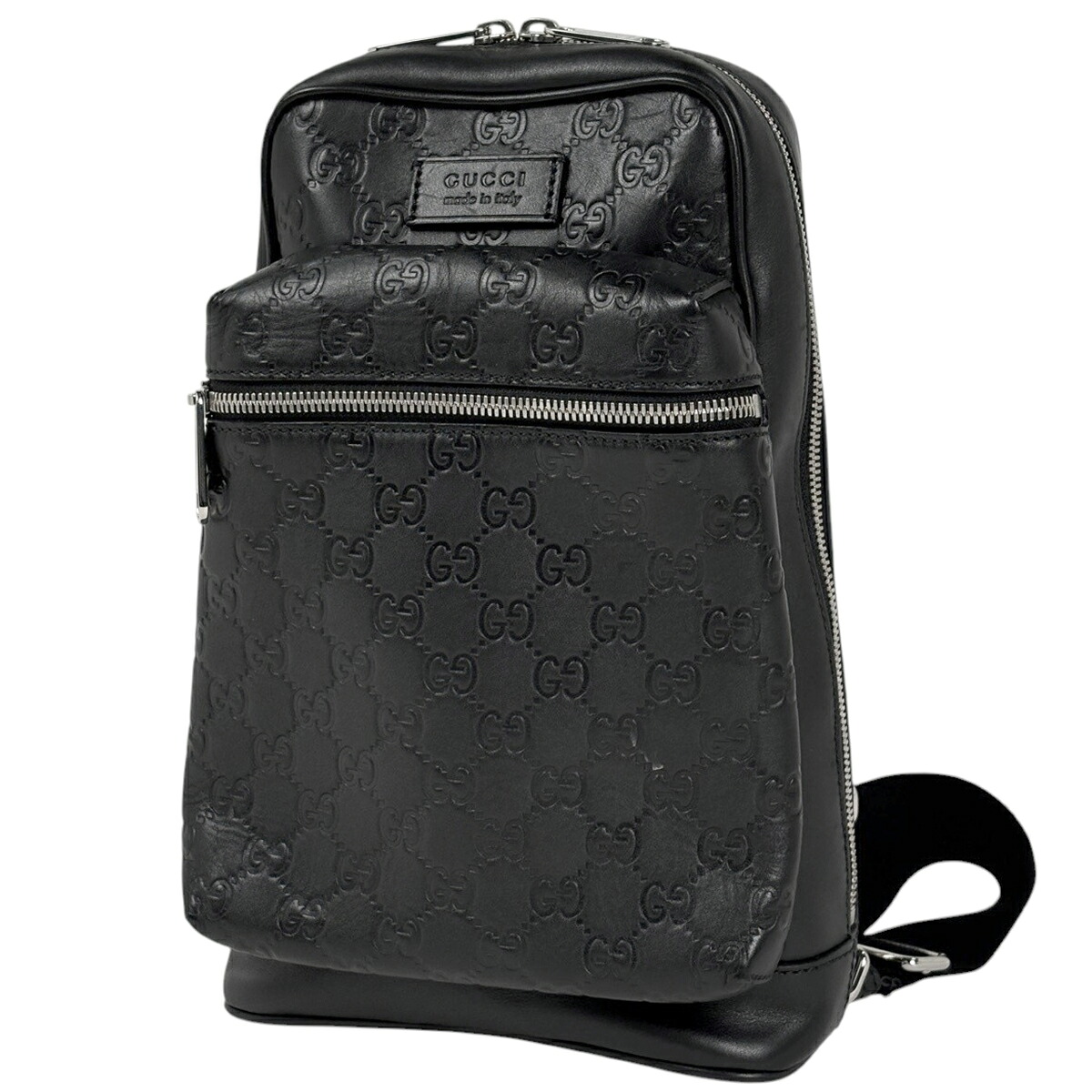 グッチ GUCCI グッチシマ ショルダーバッグ クロスボディバッグ ショルダーバッグ シマなめし革 黒いこと 523234 メンズ 【中古】 msp29