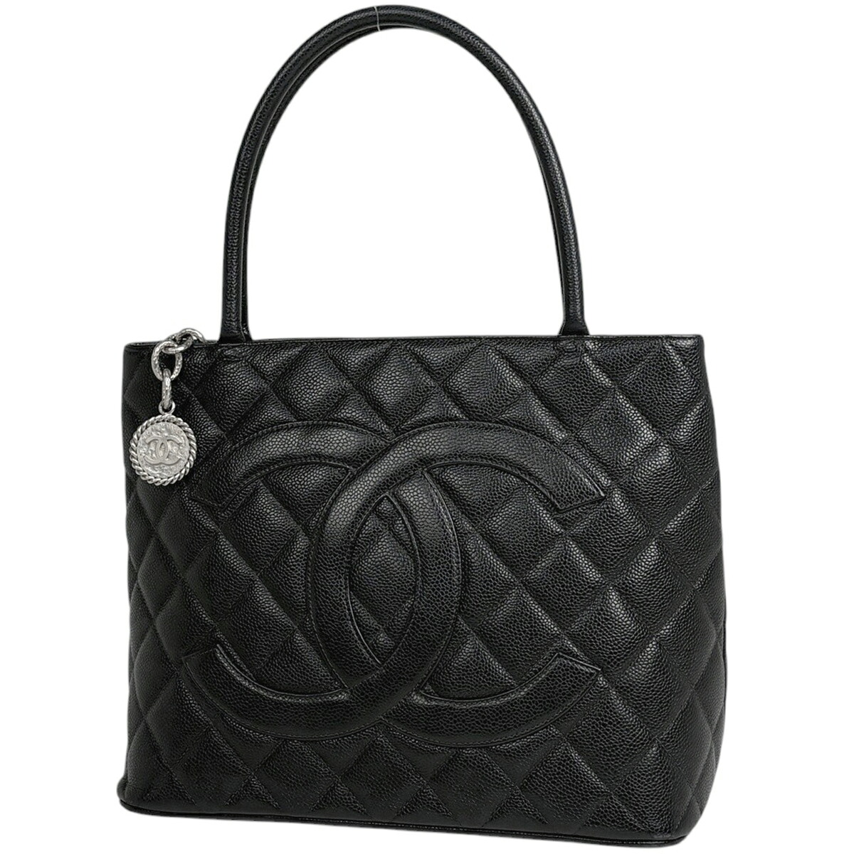 シャネル CHANEL 復刻トート トートバッグ キャビアスキン ブラック A01804 レディース 【中古】