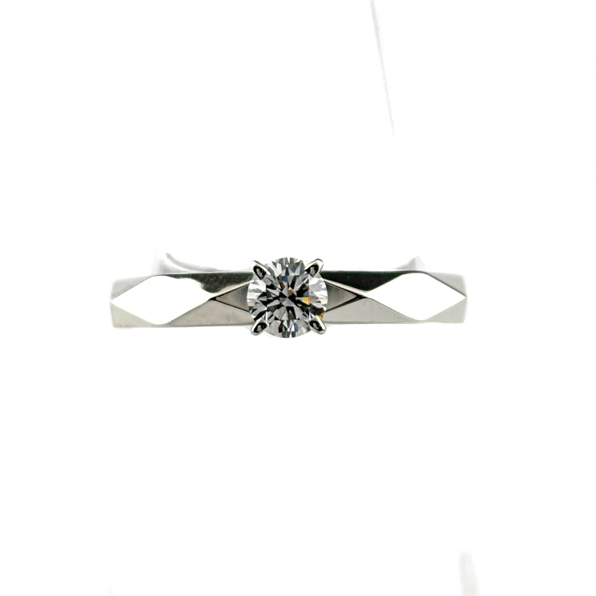 ブシュロン Boucheron ファセット ダイヤ リング プラチナ ダイヤモンド 指輪 リング 8.5号 Pt950 ダイヤモンド レディース 【中古】
