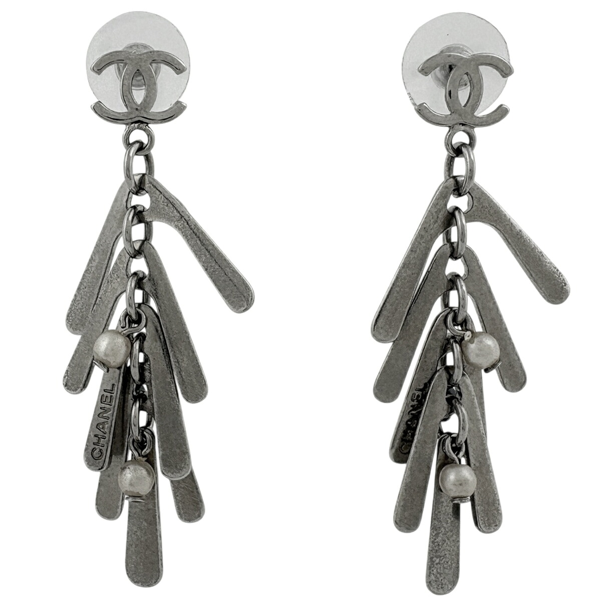 シャネル CHANEL ココマーク ピアス シルバーメッキ フェイクパール シルバー レディース 【中古】 40,820円