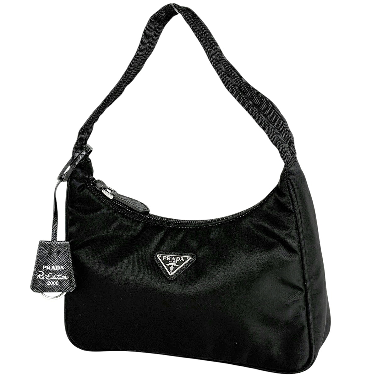 プラダ PRADA Re-Edition 2000 Re-Nylon ミニバッグ リナイロン リエディション ロゴプレート ハンドバッグ ナイロン ネロ(ブラック) 1NE515 レディース 【中古】