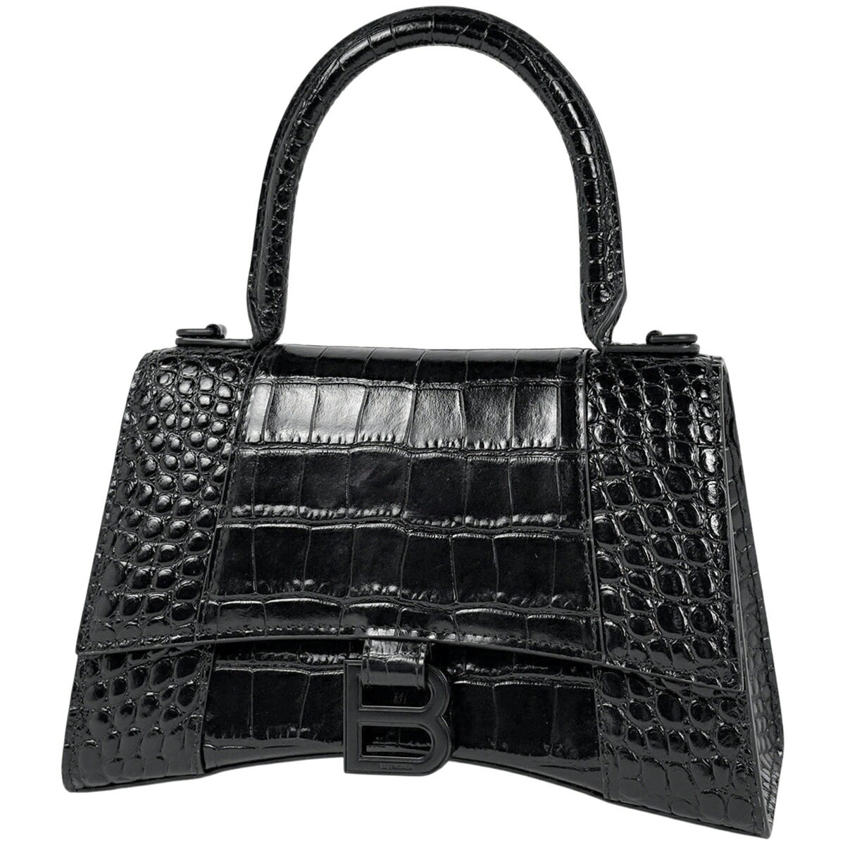 バレンシアガ BALENCIAGA アワーグラス スモール ハンドバッグ 2WAY ショルダーバッグ ハンドバッグ レザー ブラック 593546 レディース 【中古】