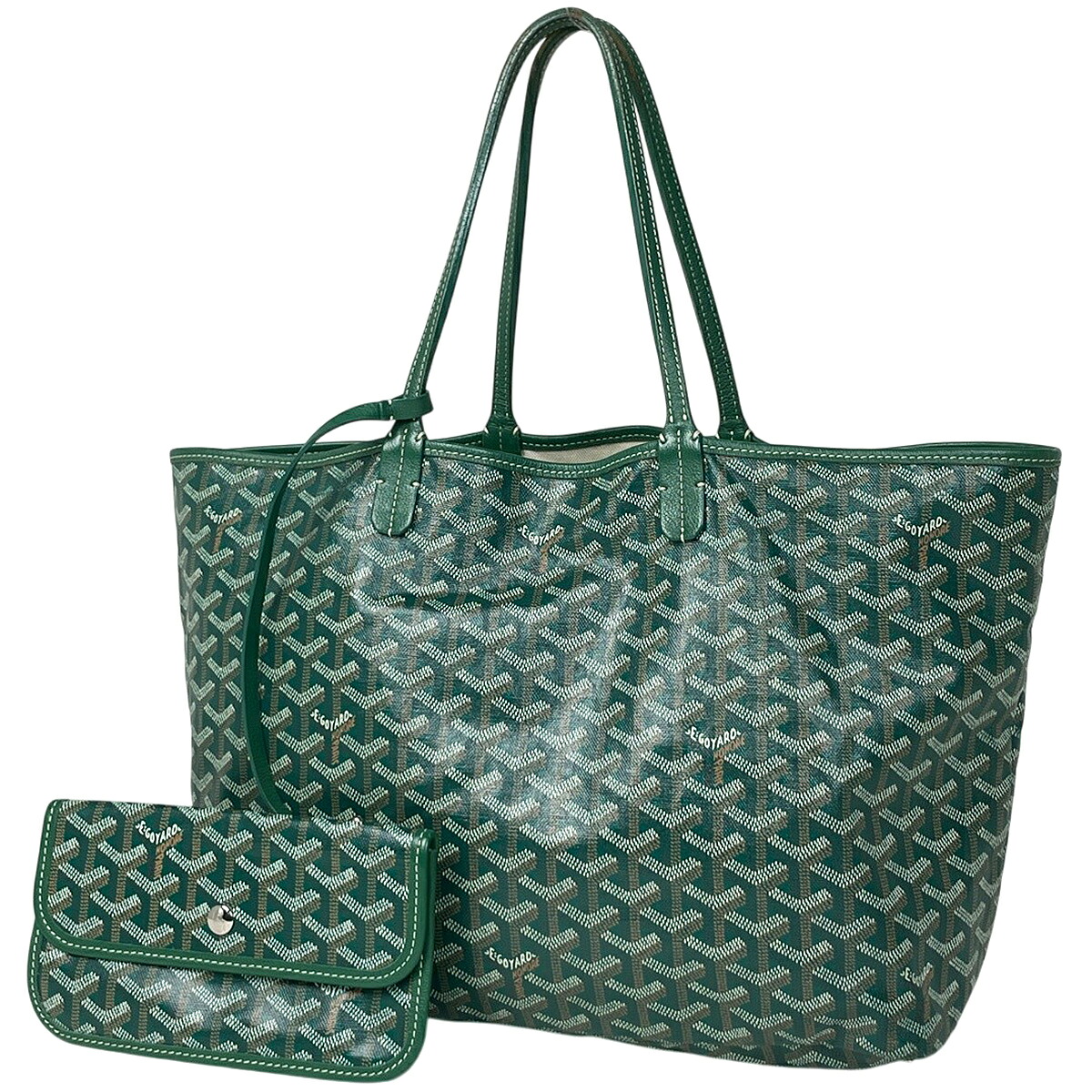 ゴヤール GOYARD サンルイPM リバーシブル トートバッグ コーティングキャンバス グリーン レディース 【中古】