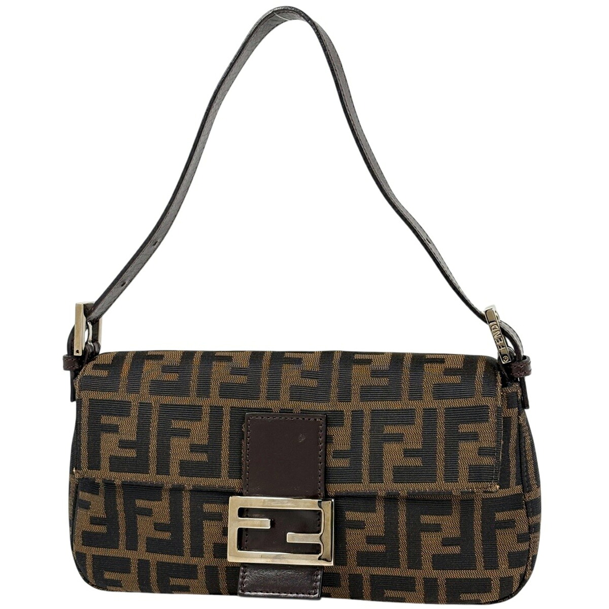 フェンディ FENDI ズッカ柄 マンマバゲット ハンドバッグ ワンショルダー ショルダーバッグ キャンバス ブラウン 26424 レディース 【中古】