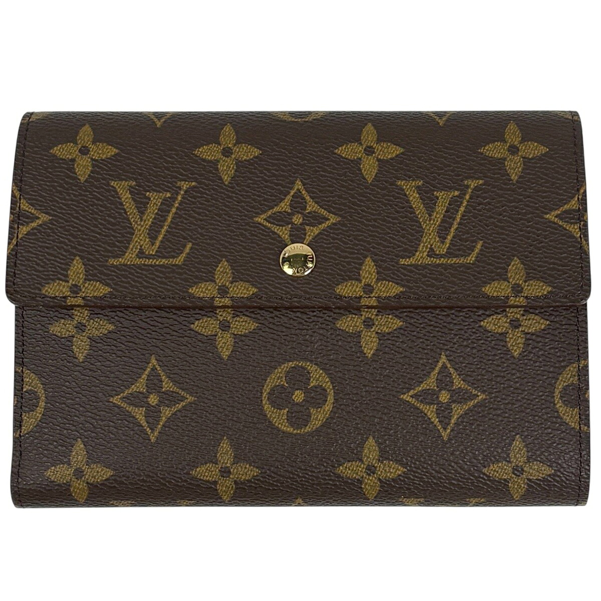 ルイ・ヴィトン Louis Vuitton ポルト トレゾール エテュイ パピエ 三つ折り財布 モノグラム ブラウン M61202 レディース 【中古】 msp39｜バイセル 店