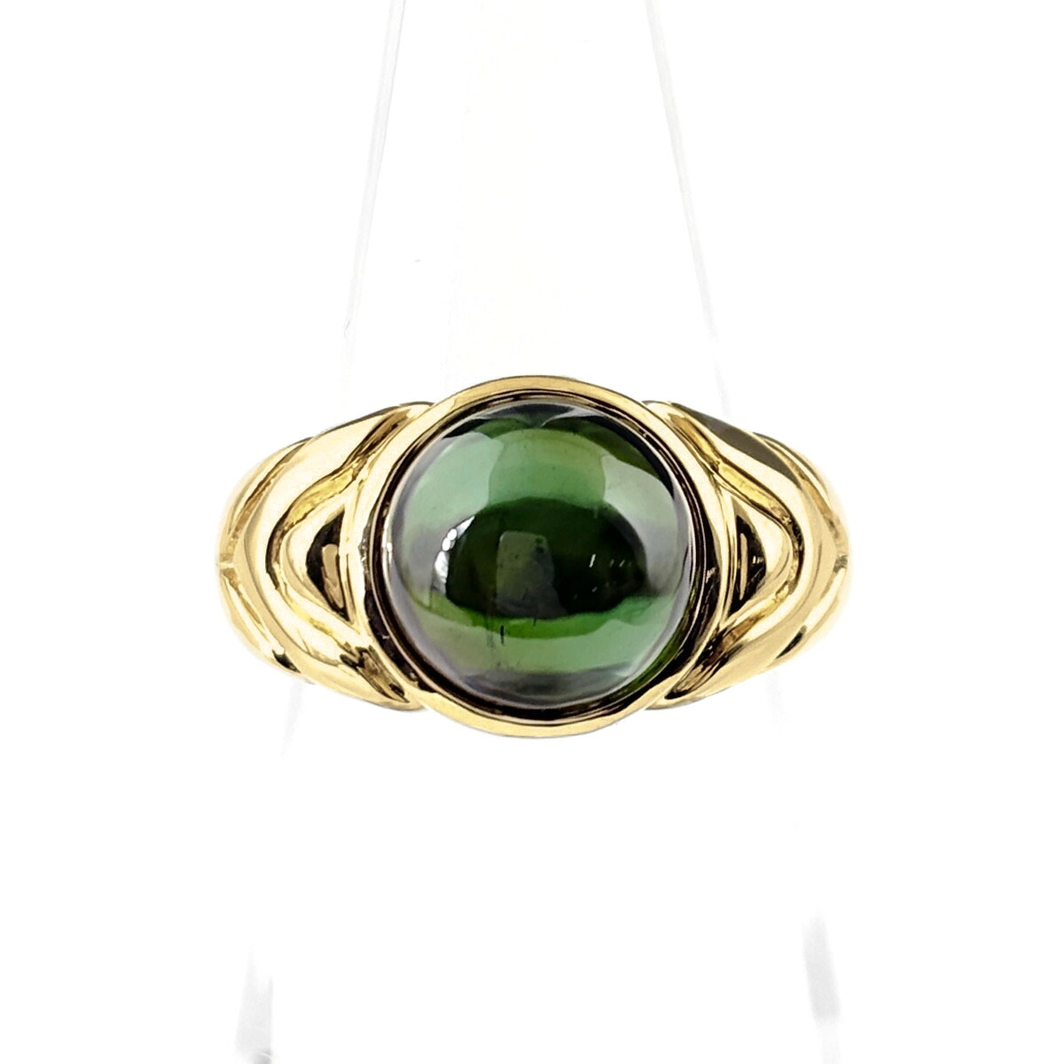 ブルガリ BVLGARI パッソドッピオ リング YG イエローゴールド 指輪 トルマリン リング 9.5号 750 トルマリン レディース 【中古】