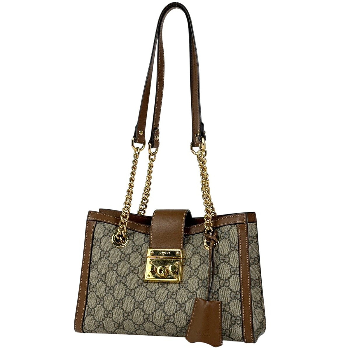 グッチ GUCCI パドロック GGスモール ショルダーバッグ コーティングキャンバス ブラウン 498156 レディース 【中古】
