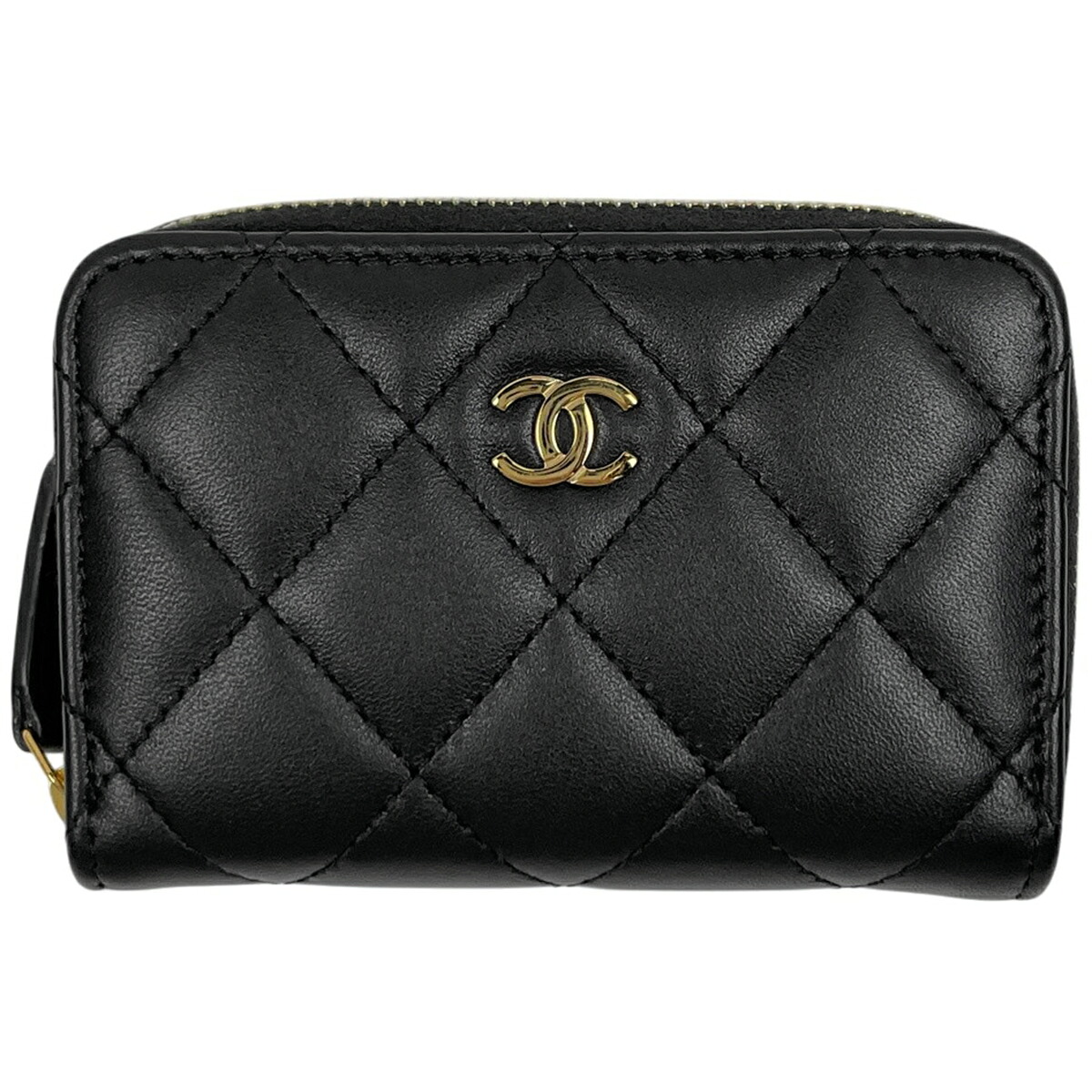 シャネル CHANEL ココマーク ラウンドチャック コインケース マトラッセ コインケース なめし革 黒いこと レディース 【中古】 msp29