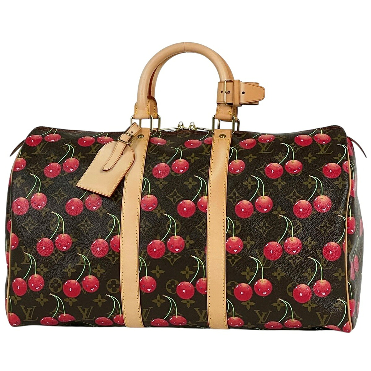 ルイ・ヴィトン Louis Vuitton キーポル45 ハンドバック 村上隆 ボストンバッグ モノグラム桜んぼう 赤銅色 M95011 レディース 【中古】