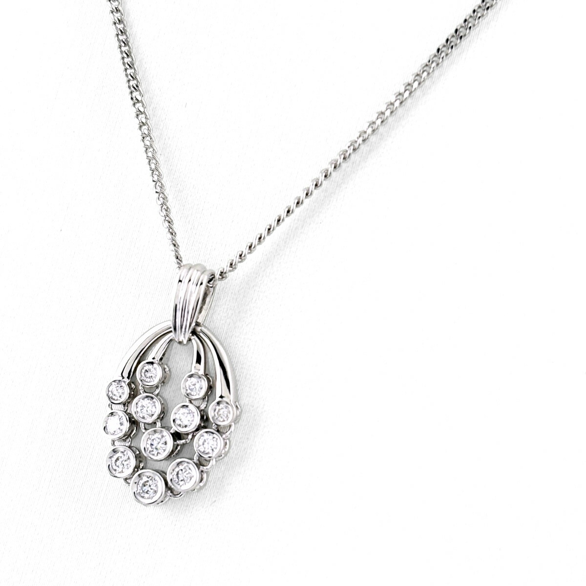 メレダイヤ デザインネックレス プラチナ ペンダント ネックレス Pt900 Pt850 ダイヤモンド レディース 【中古】