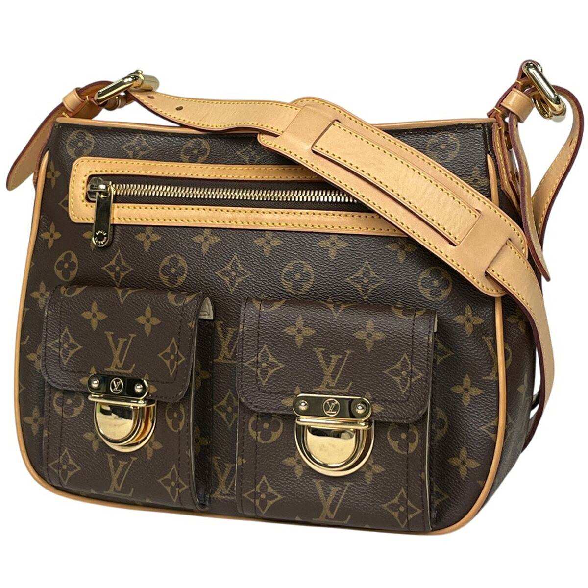 ルイ・ヴィトン Louis Vuitton ハドソンGM ショルダーバッグ モノグラム ブラウン M40045 レディース 【中古】