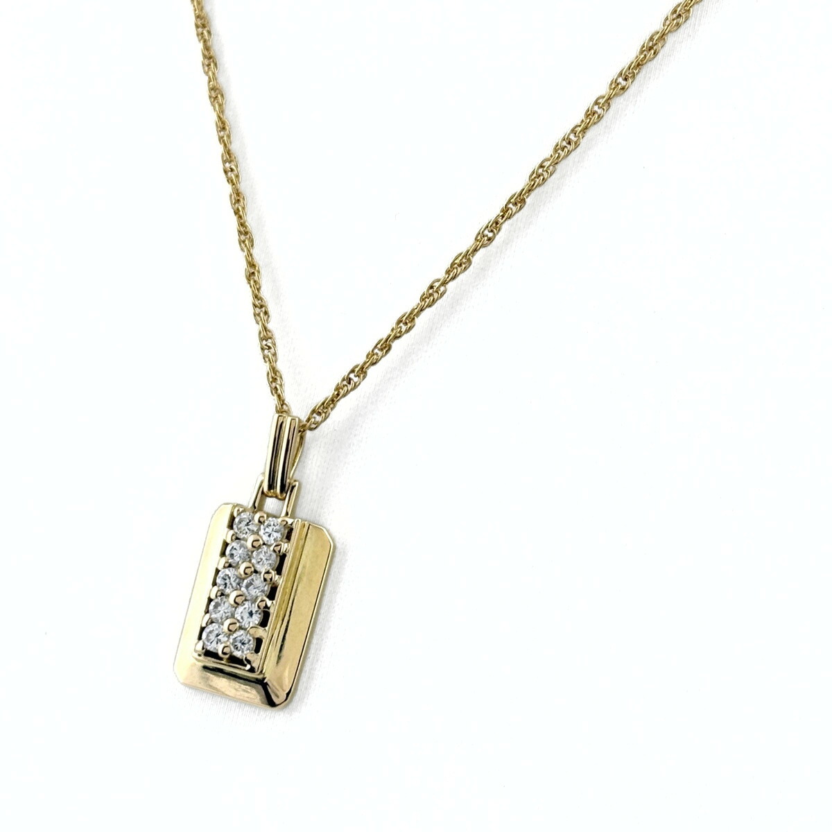 メレダイヤ デザインネックレス YG イエローゴールド ペンダント ネックレス K18 ダイヤモンド レディース 【中古】 msp39|バイセル 店