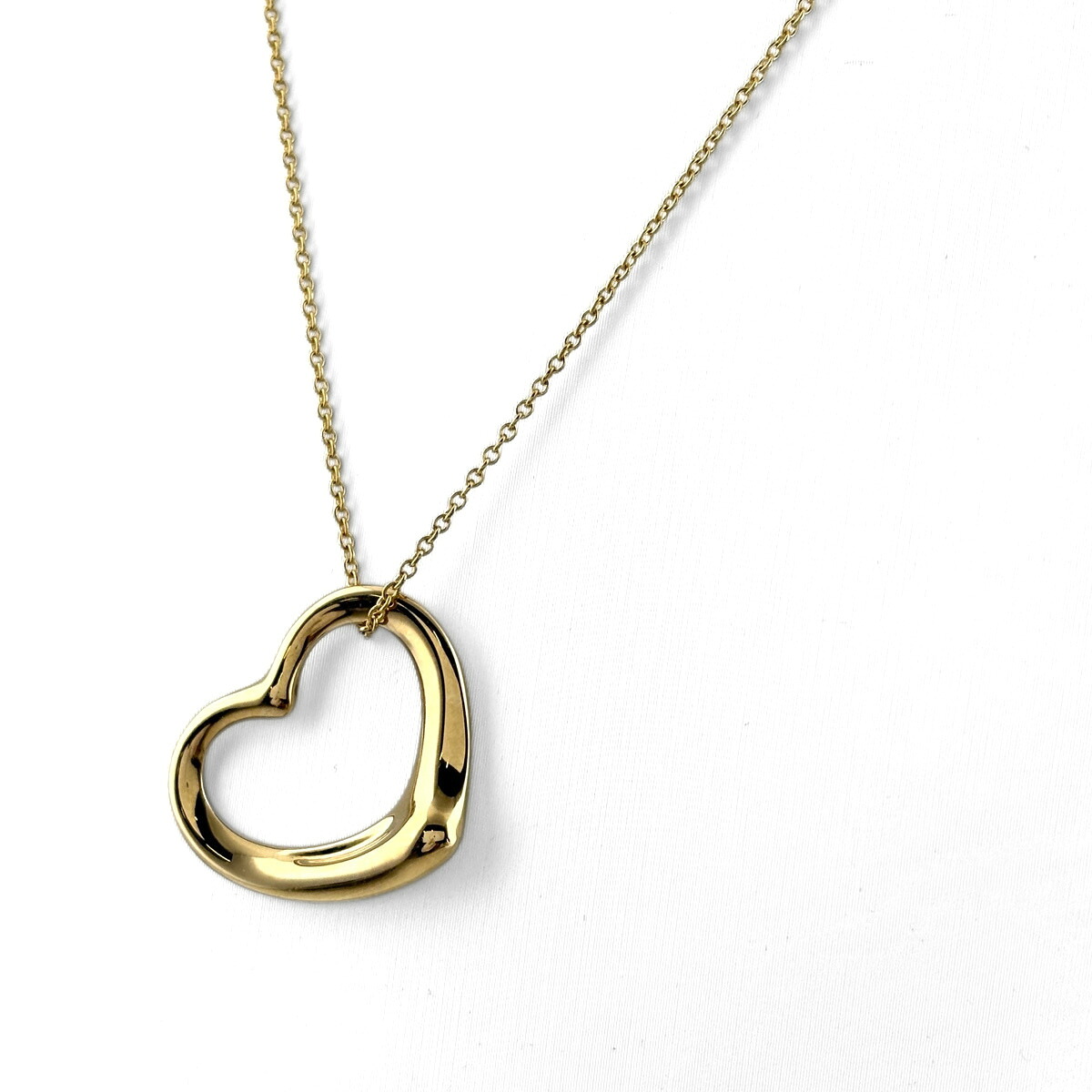 ティファニー TIFFANY&Co. オープンハート ネックレス YG イエローゴールド ペンダント ネックレス 750 レディース 【中古】 msp39｜バイセル 店