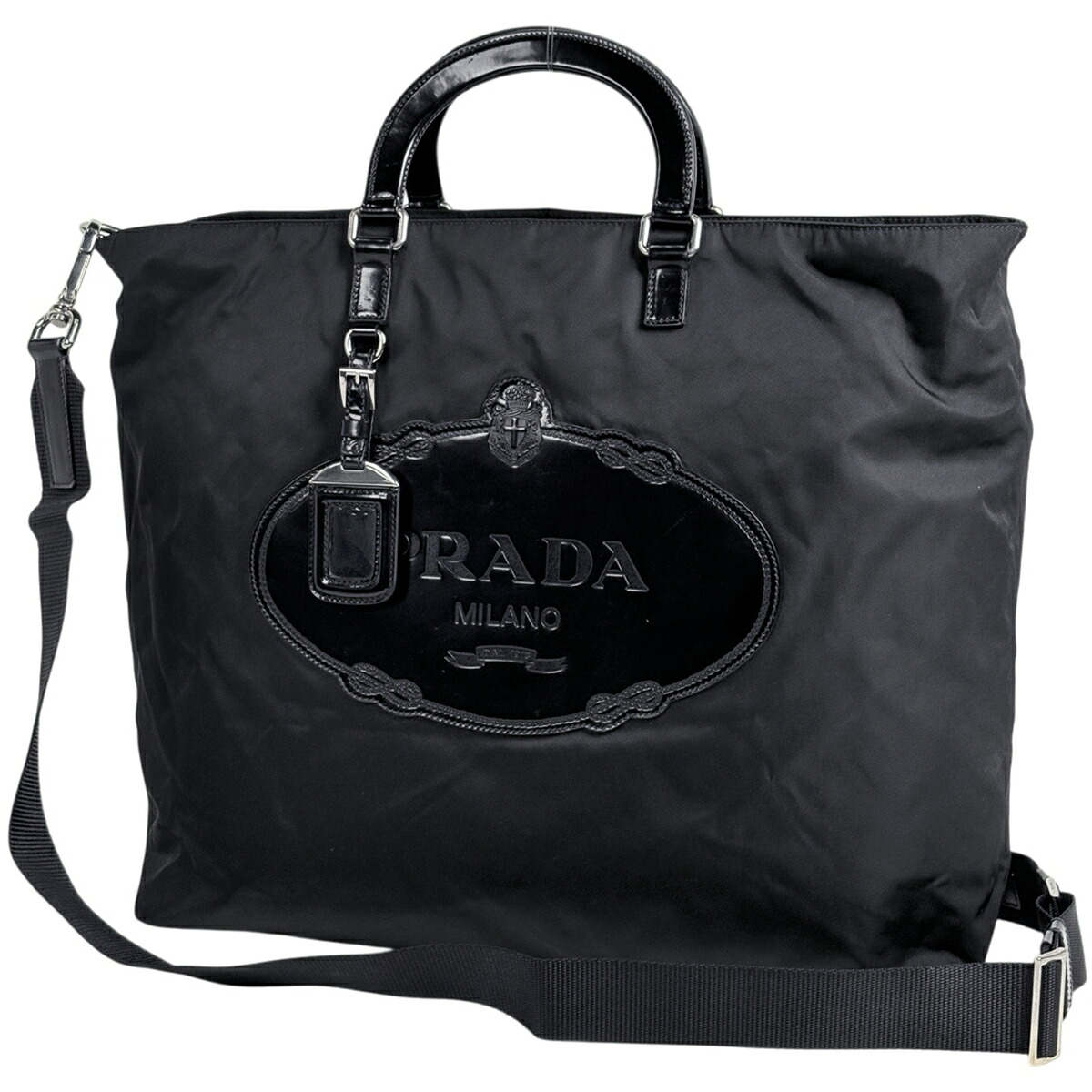 プラダ PRADA ロゴ トートバッグ 2WAY ショルダーバッグ トートバッグ ナイロン ネロ(ブラック) レディース 【中古】｜バイセル 店