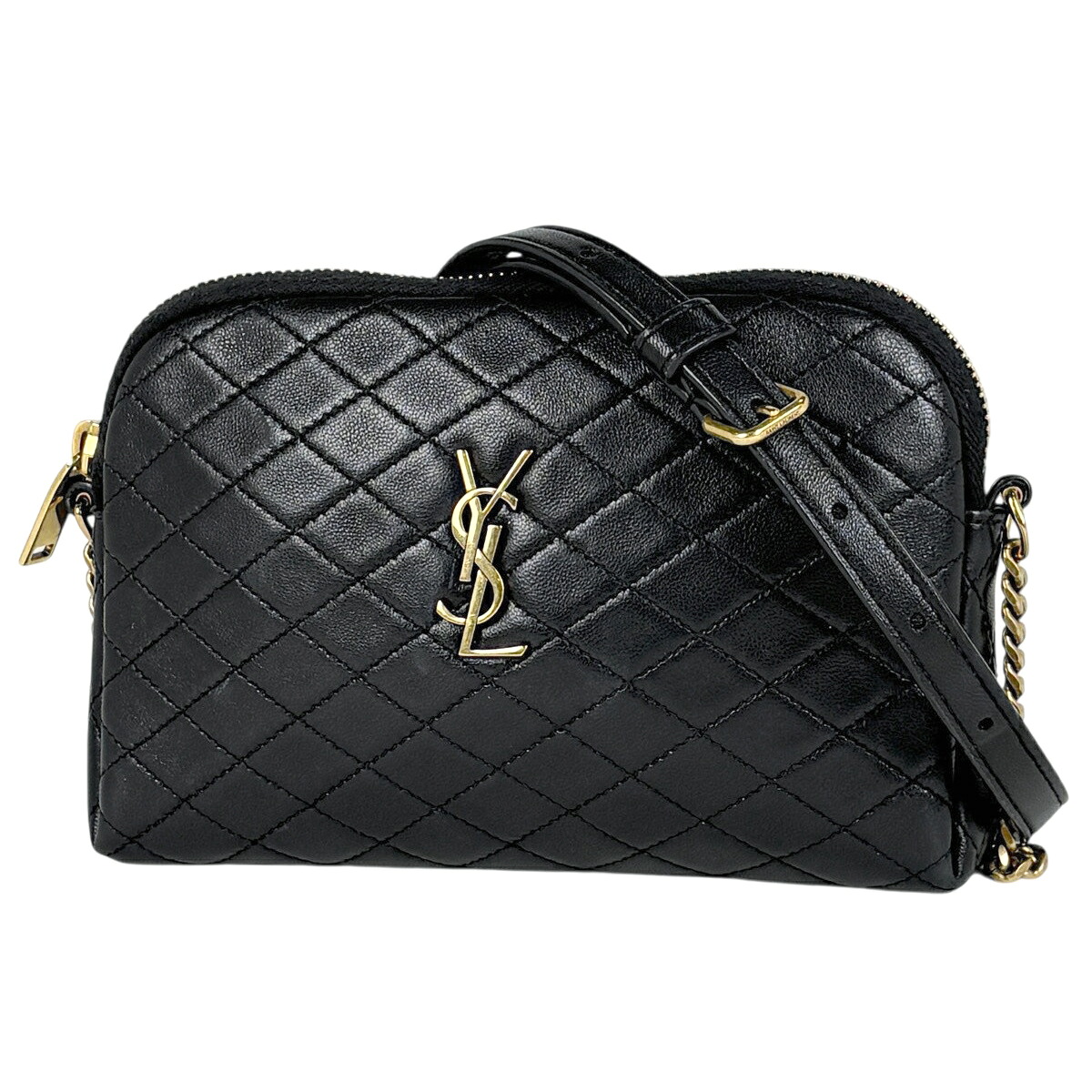 サンローラン SAINT LAURENT ギャビー 写真機御徒面子 ショルダーバッグ なめし革 黒いこと 733667 レディース 【中古】