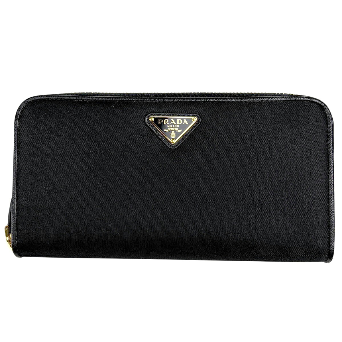 プラダ PRADA ロゴプレート ラウンドファスナー 長財布 ナイロン ネロ(ブラック) 1ML506 レディース 【中古】 msp29｜バイセル 店