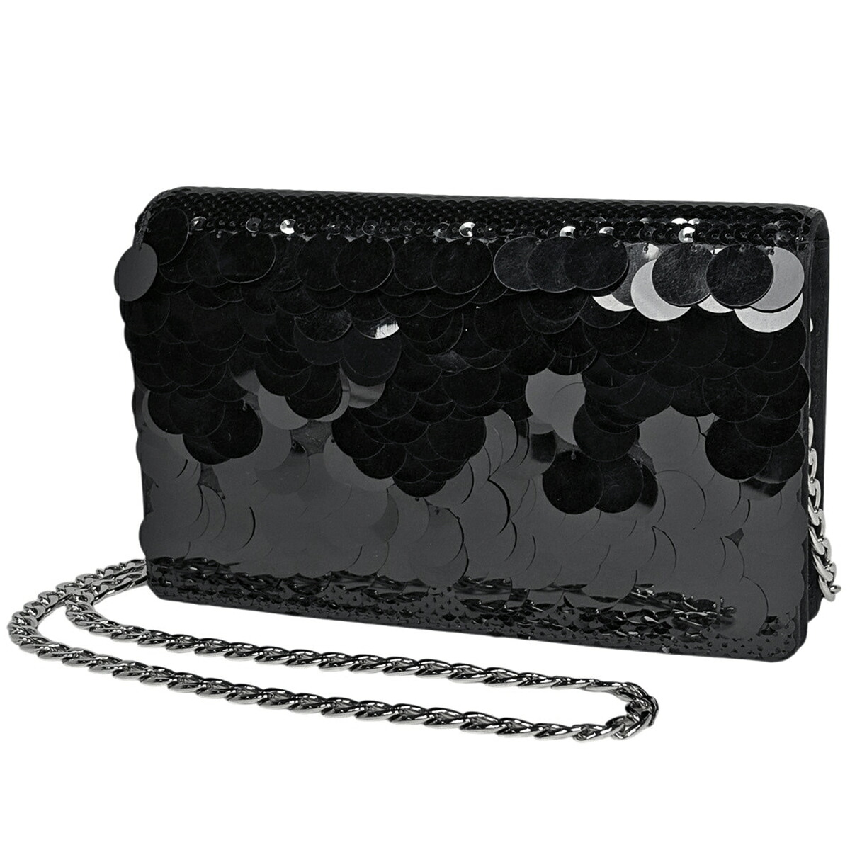 プラダ PRADA ロゴ チェーン ショルダーバッグ スパンコール 2WAY サテン ネロ(ブラック) レディース 【中古】 msp29｜バイセル 店 40,170円