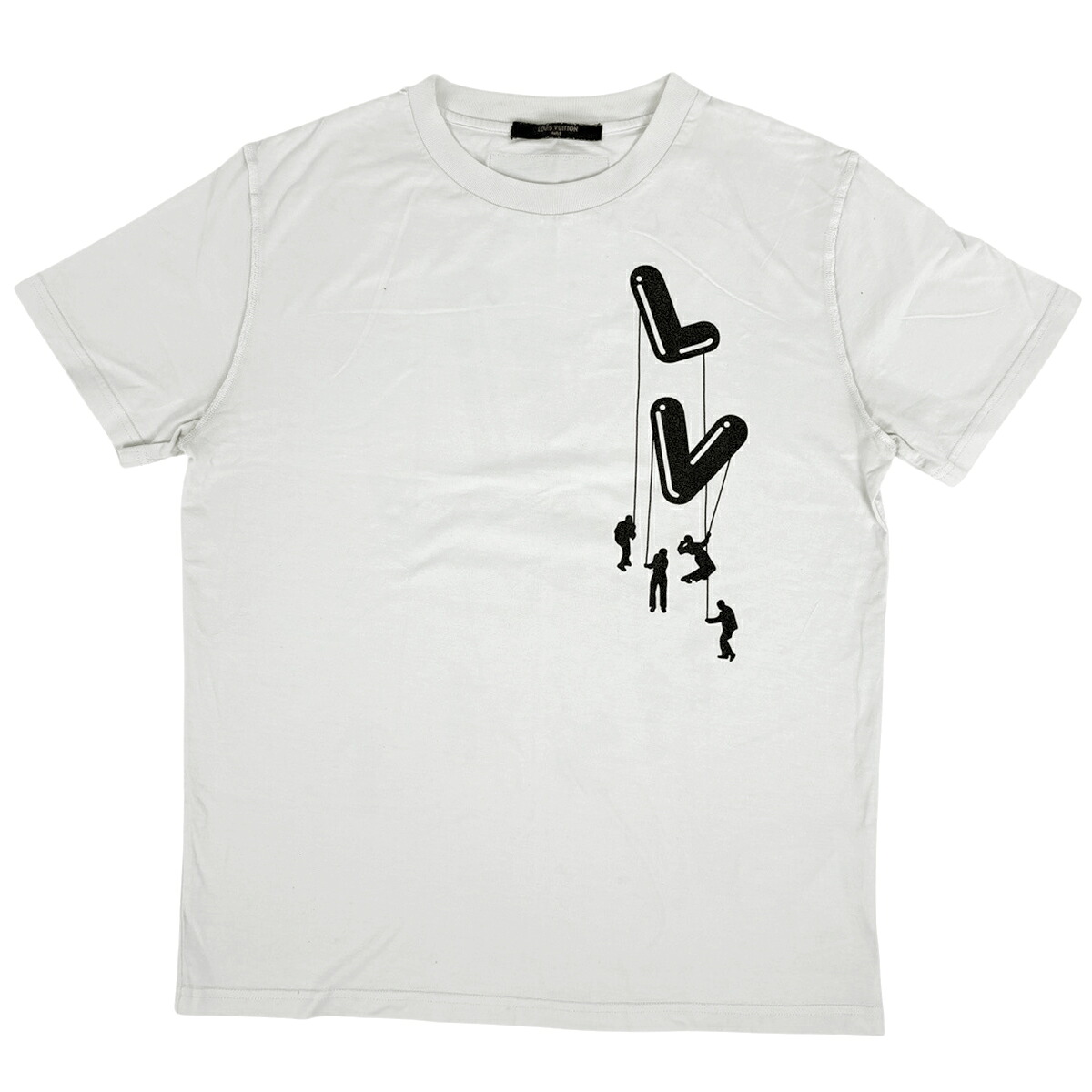 ルイ・ヴィトン Louis Vuitton ロゴタイプ 半袖 Ｔシャツ ヴァージル アブロー フロウ トップス 綿織物 白いこと メンズ 【中古】 msp29