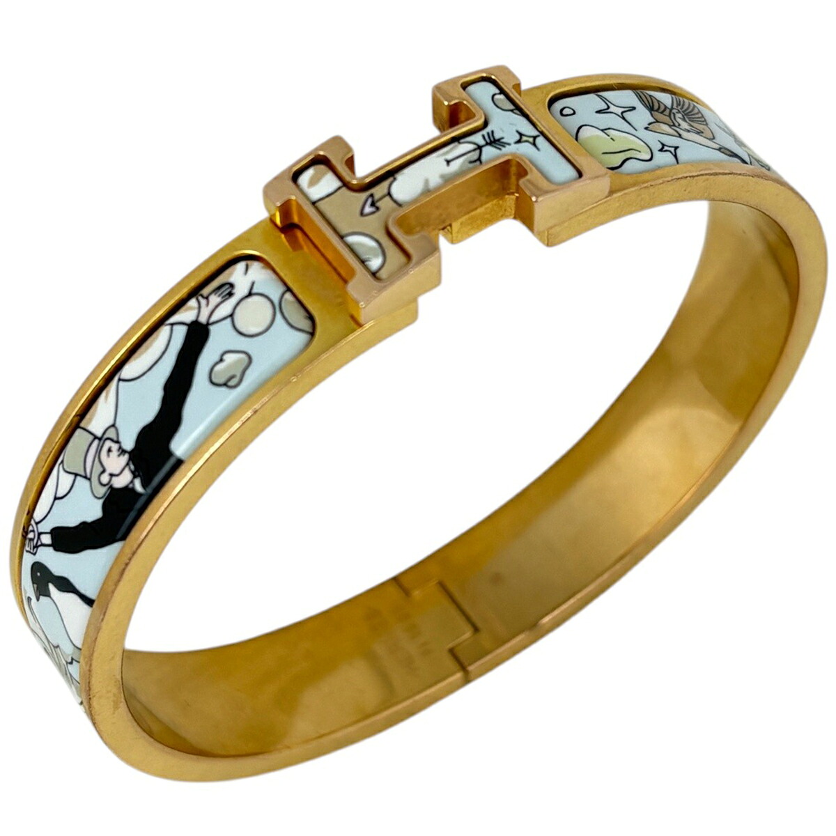 エルメス HERMES クリックH エナメルブレスレット クリッククラック バングル GP ゴールド マルチカラー レディース 【中古】 msp39｜バイセル 店