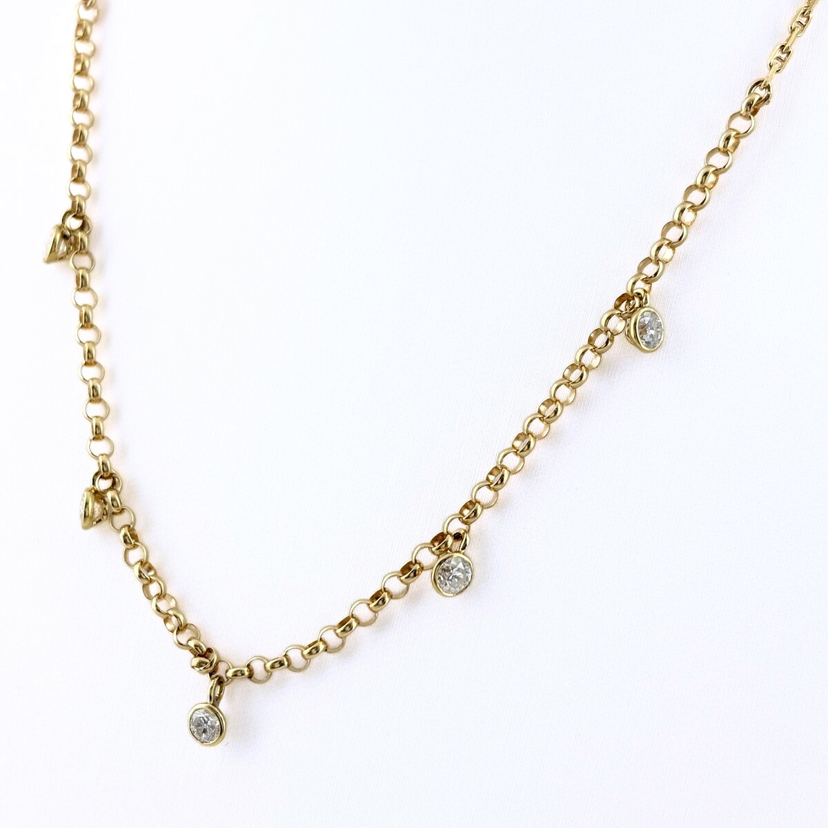 メレダイヤ デザインネックレス YG イエローゴールド ネックレス K18 ダイヤモンド レディース 【中古】 msp39|バイセル 店