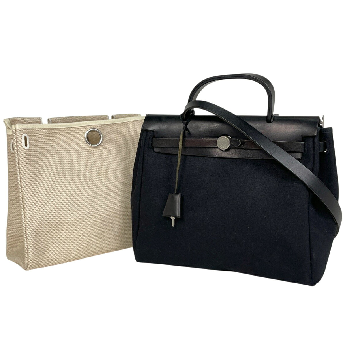 エルメス HERMES 叫びごえ御徒面子PM 2WAY ショルダーバッグ ハンドバック トワルオフィシエ 黒いこと 自然的 レディース 【中古】