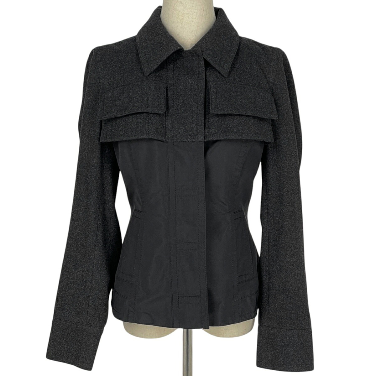 セリーヌ CELINE ステンカラー 上衣 アウター 薄墨色 黒いこと レディース 【中古】 msp29