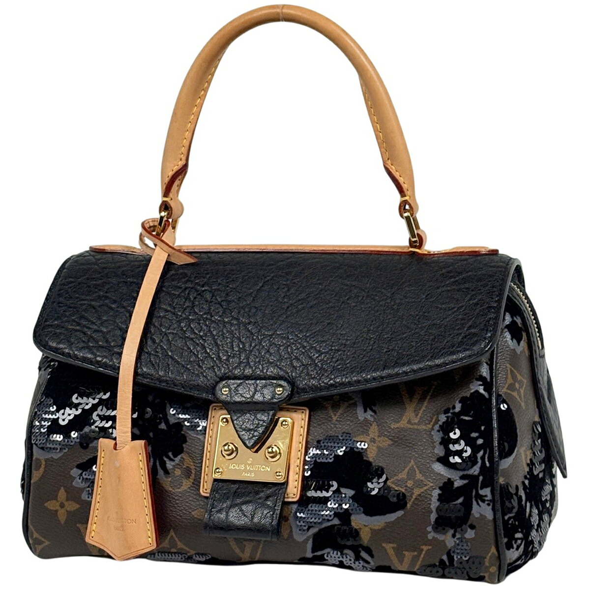 ルイ・ヴィトン Louis Vuitton フルール ドュジュ カルーゼル スパンコール ハンドバック モノグラム 赤銅色 M40434 レディース 【中古】