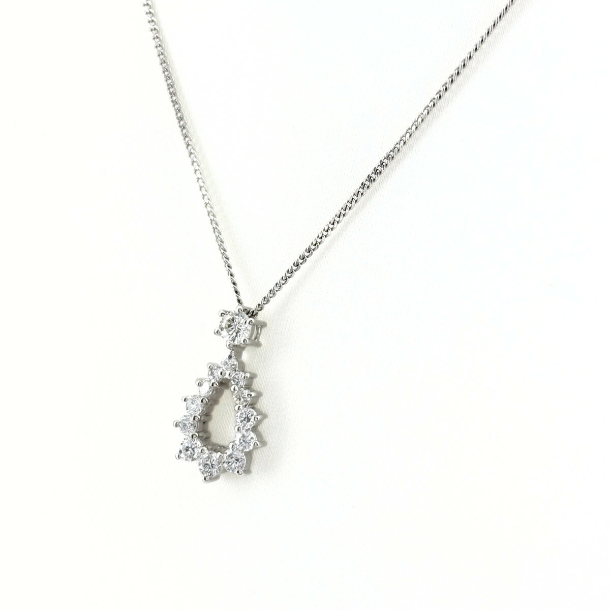 メレダイヤ デザインネックレス プラチナ ペンダント ネックレス Pt900 Pt850 ダイヤモンド レディース 【中古】 msp39|バイセル 店