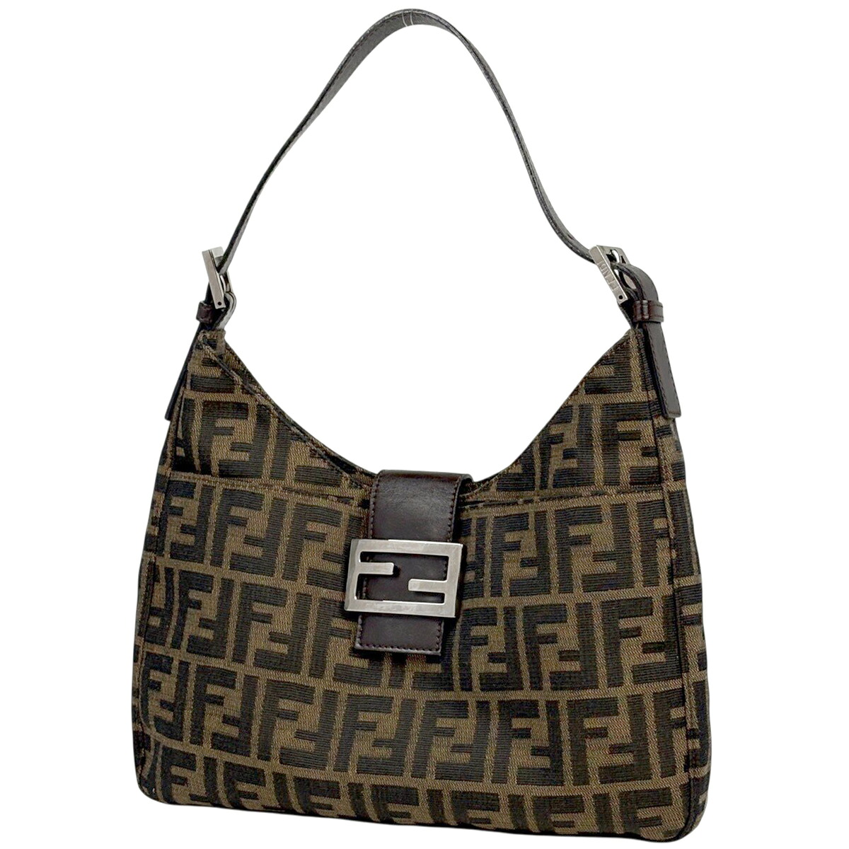 フェンディ FENDI ズッカ柄 ショルダーバッグ 肩かけ 壱肩部 帆布 赤銅色 26569 レディース 【中古】