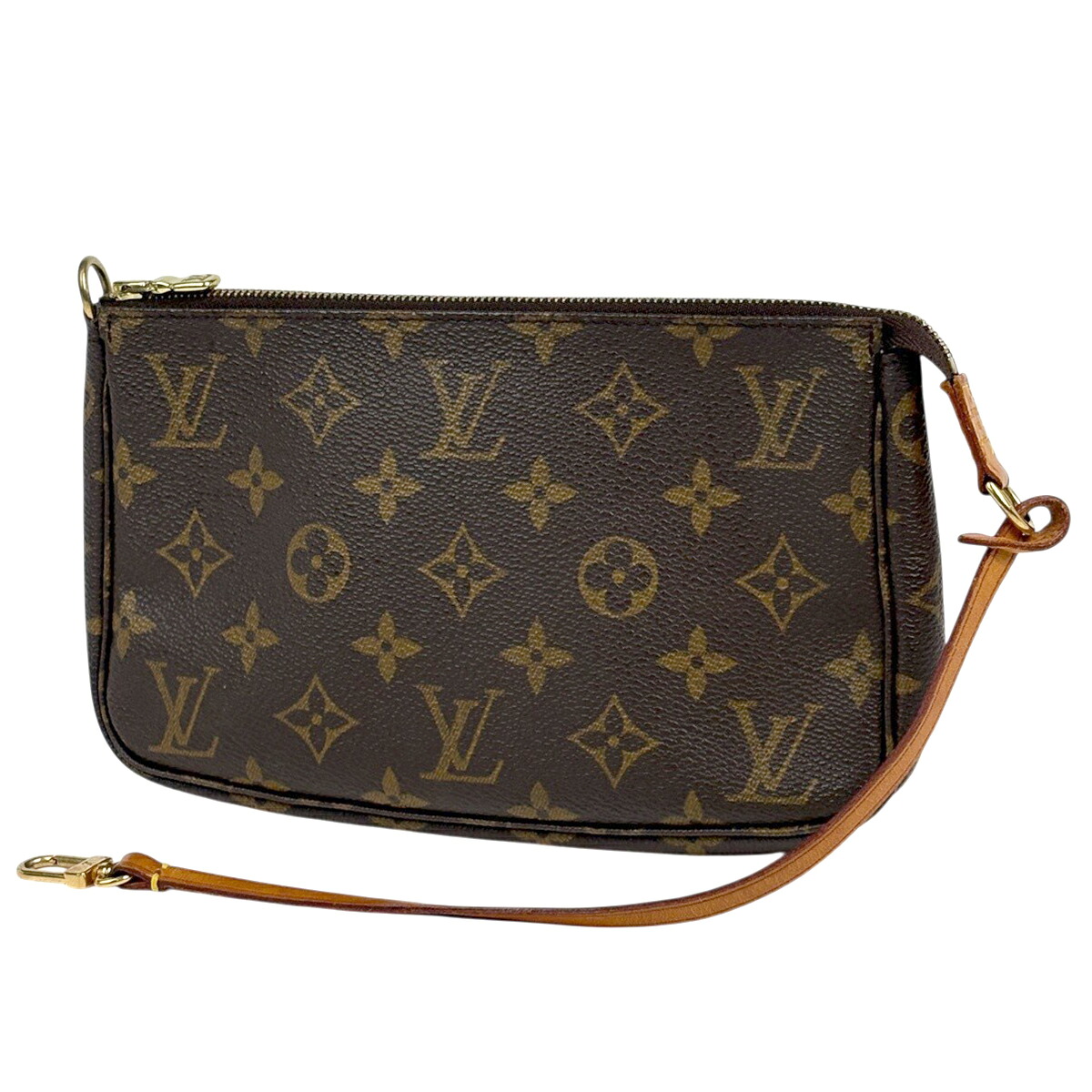 ルイ・ヴィトン Louis Vuitton ポシェット アクセソワール メイク コスメ 付属物合切袋 モノグラム 赤銅色 M51980 レディース 【中古】