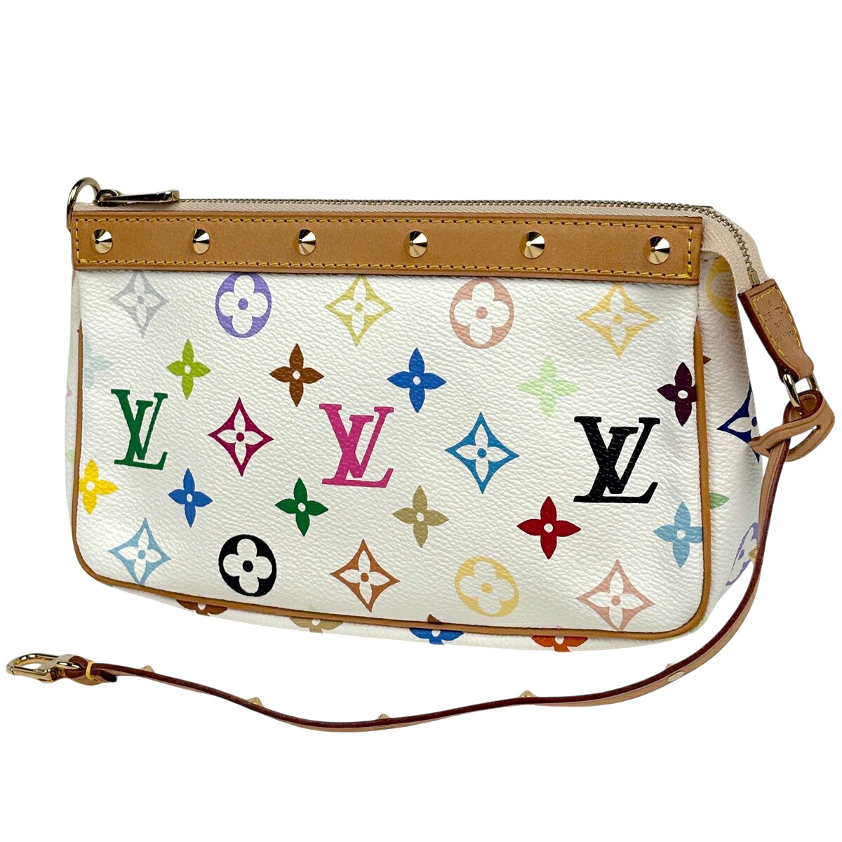 ルイ・ヴィトン Louis Vuitton ポシェット アクセソワール 2WAY ショルダーバッグ スタッズ 添え物合財袋 モノグラムマルチ色合い ブロン(白いこと) M92649 レディース 【中古】