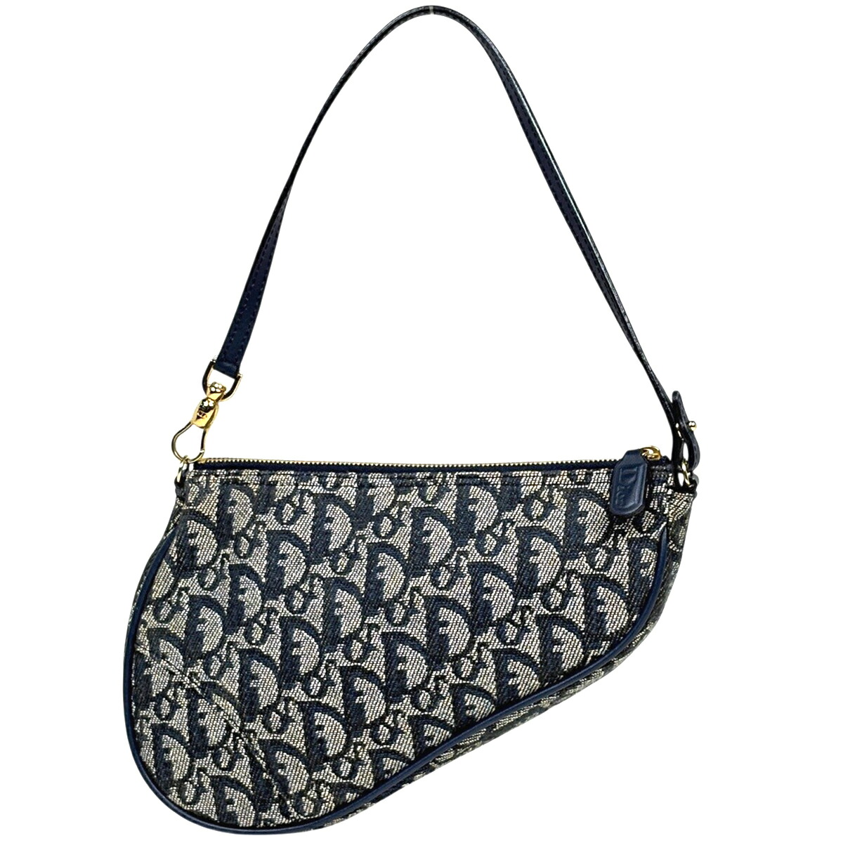 ディオール Christian Dior トロッター柄 サドル御徒面子 ショルダーバッグ 帆布 米国海軍 レディース 【中古】