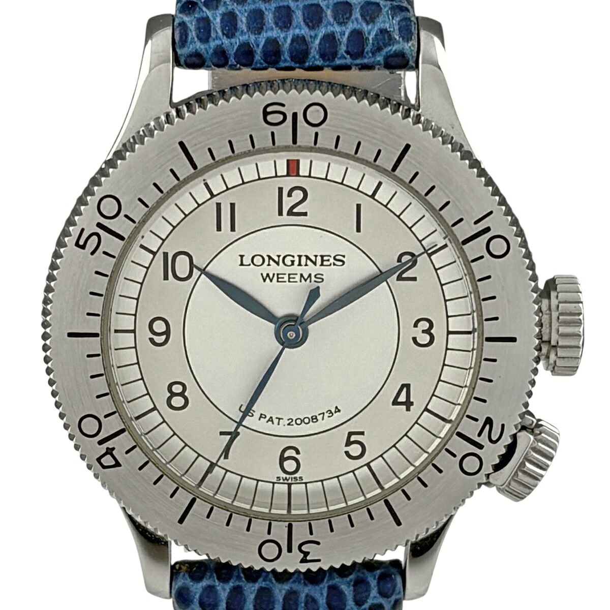 ロンジン LONGINES ウィームス 飛行士 現実制限事項 1000本 L2.606.4 ウォッチ SS なめし革 手一巻き しろがね色 メンズ 【中古】