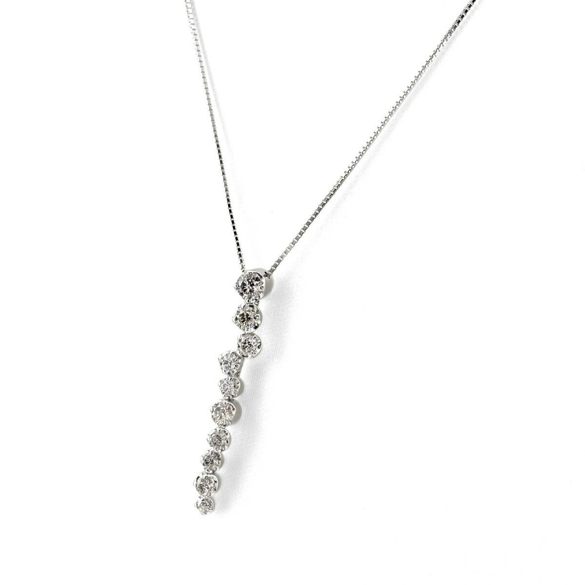 メレダイヤ デザインネックレス WG ホワイトゴールド ペンダント ネックレス K18 WG ダイヤモンド レディース 【中古】 msp39|バイセル 店