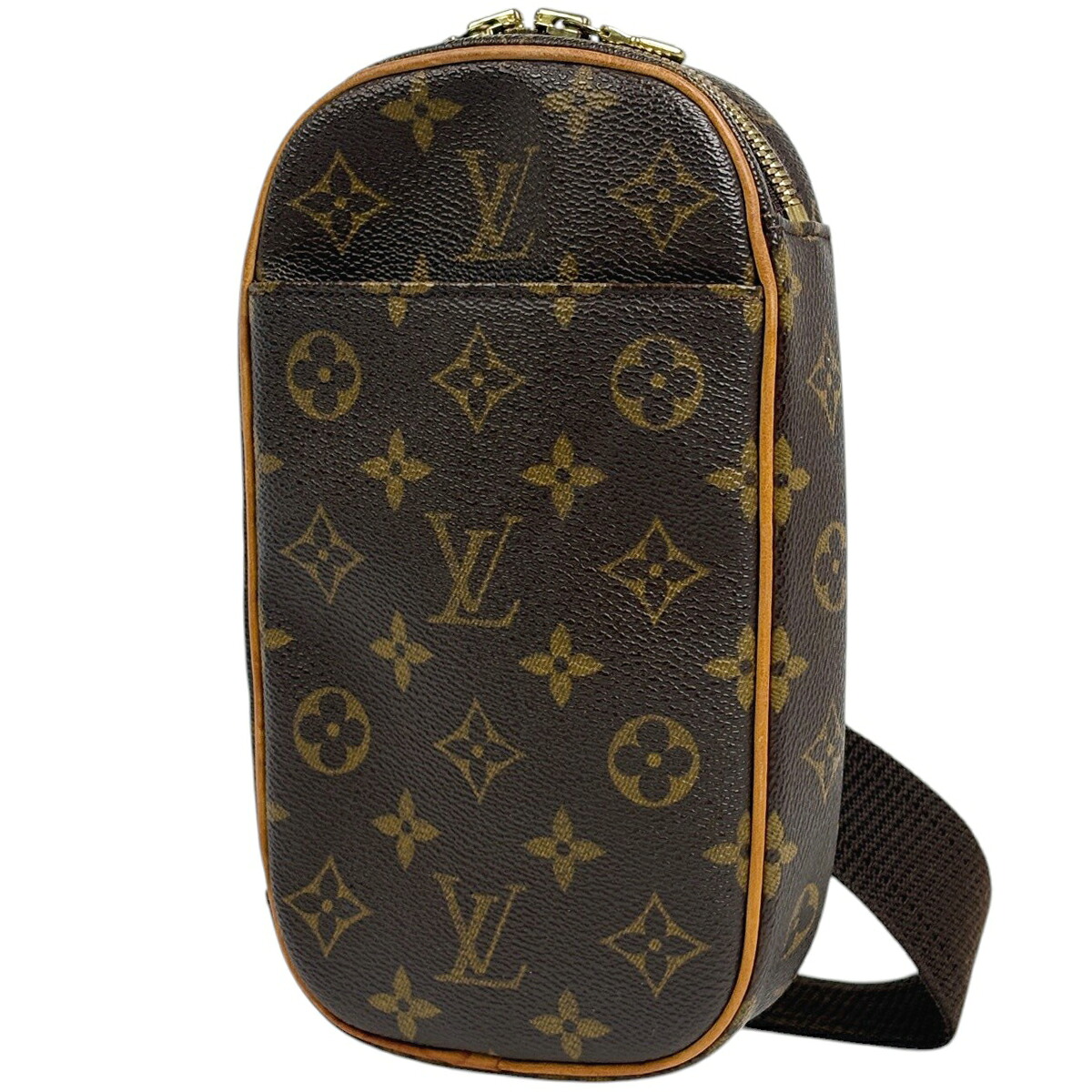 ルイ・ヴィトン Louis Vuitton ポシェット ガンジュ ショルダーバッグ 肩かけ 上半身御徒面子 モノグラム 赤銅色 M51870 メンズ 【中古】