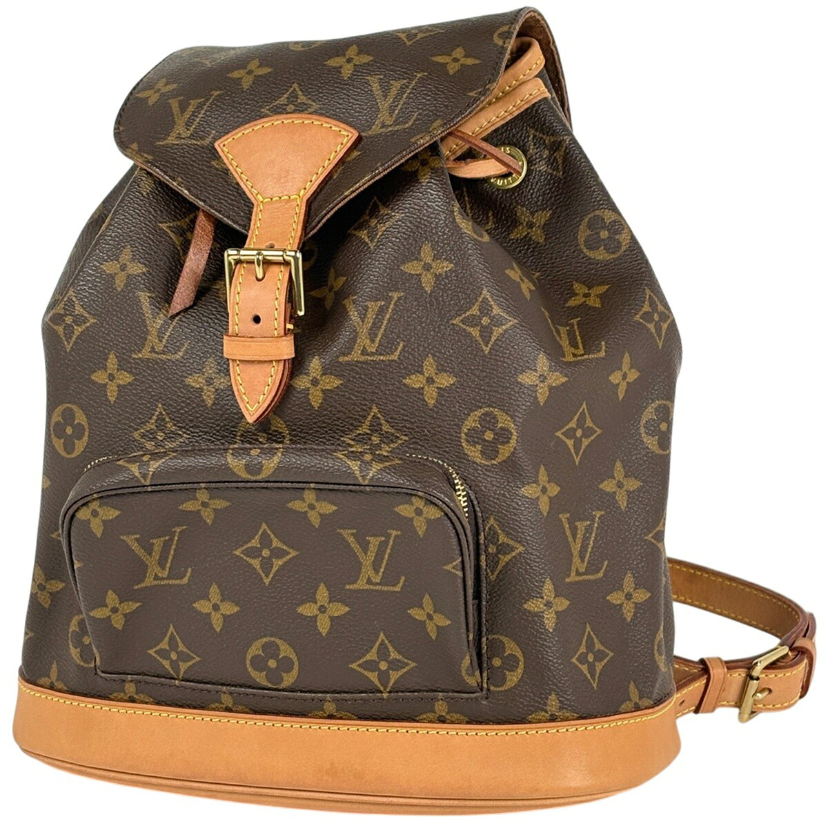 ルイ・ヴィトン Louis Vuitton モン掏摸MM うしろ側風呂敷き包み デイパック 背嚢 モノグラム 赤銅色 M51136 レディース 【中古】