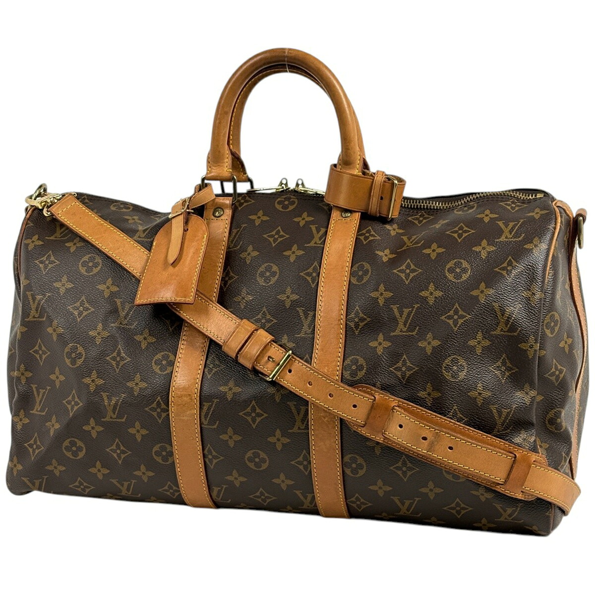 ルイ・ヴィトン Louis Vuitton キーポル バンドリエール45 ボストンバッグ モノグラム 赤銅色 M41418 レディース 【中古】