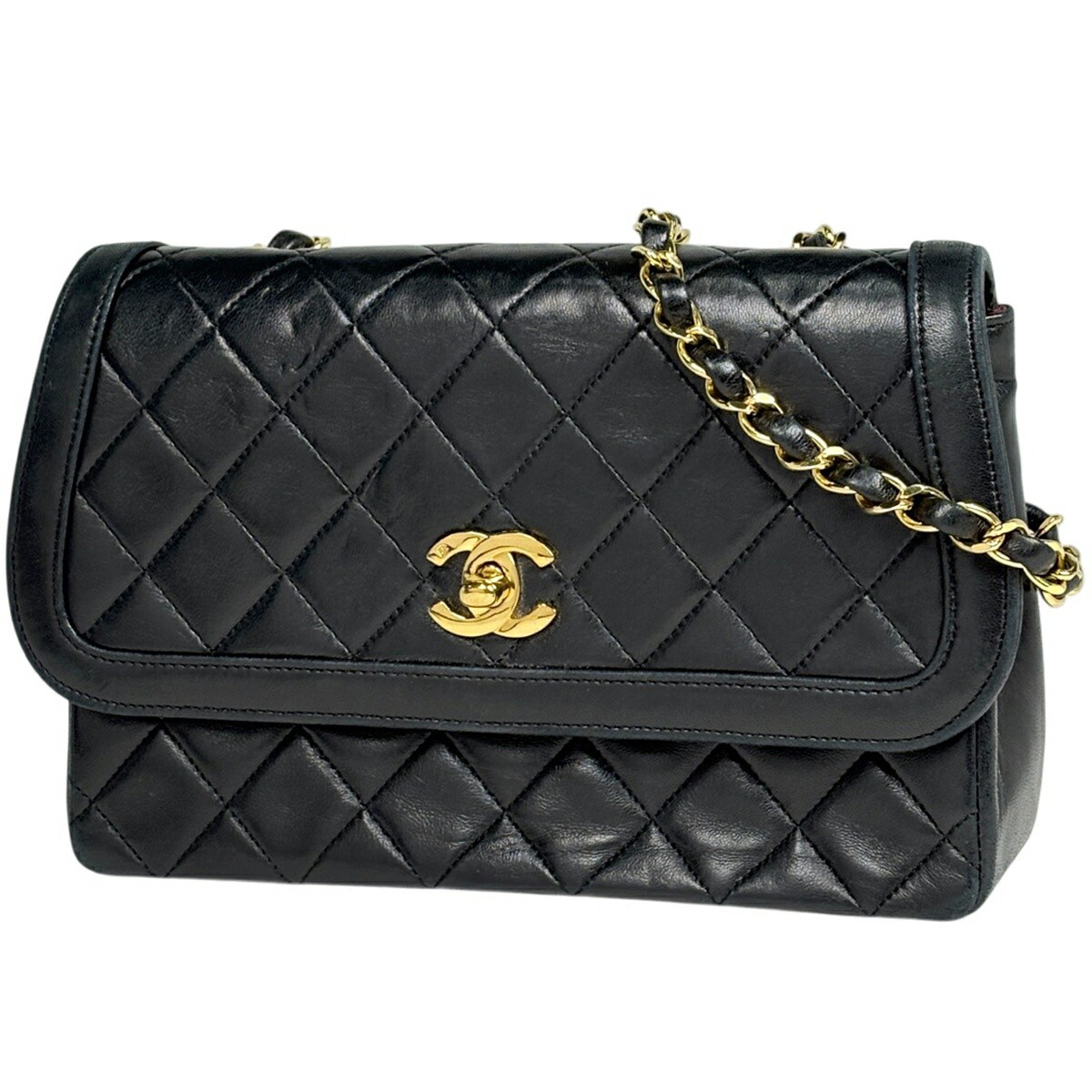 シャネル CHANEL ココマーク チェーン ショルダーバッグ マトラッセ レザー ブラック レディース 【中古】|バイセル 店
