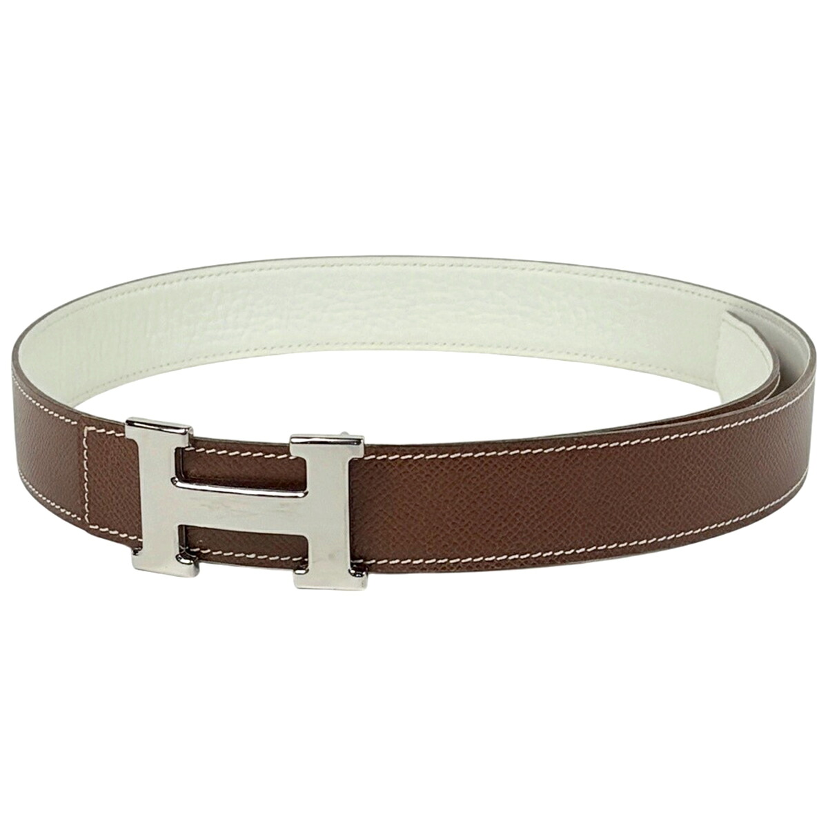 エルメス HERMES コンスタンス リヴァーシブル H胴締め □F目じるし 胴締め なめし革 赤銅色 白いこと メンズ 【中古】