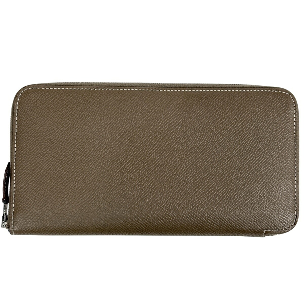 エルメス HERMES アザップ ロング シルクイン ラウンドチャック 長金入れ ヴォーエプソン エトゥープ W レディース 【中古】 msp29