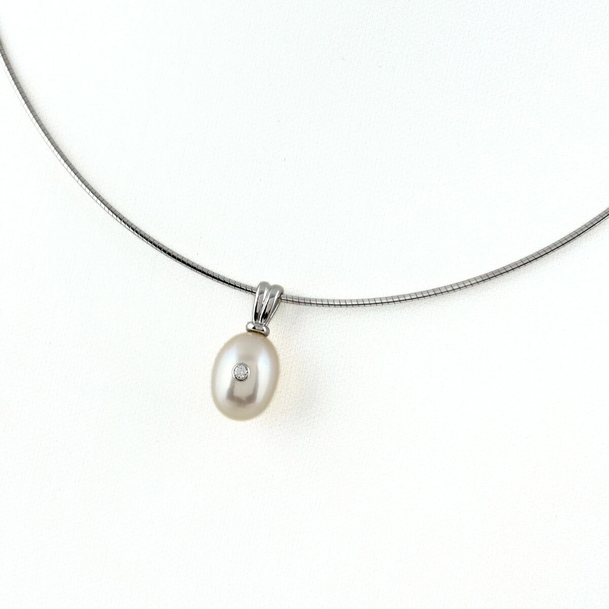ミキモト MIKIMOTO パール ネックレス ペンダント メレダイヤ ネックレス K18 パール ダイヤモンド レディース 【中古】 msp29｜バイセル 店