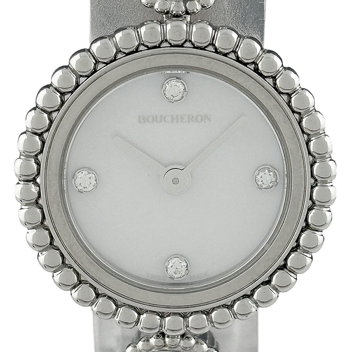 ブシュロン Boucheron セルパンボエム WA015703 ウォッチ SS 金剛石 なめし革 石英 白いこと レディース 【中古】 msp29