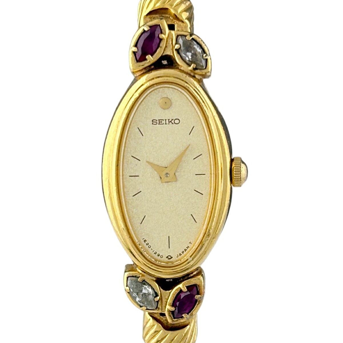 セイコー SEIKO ブレスウォッチ 色合い石ころ 1E20-5760 ウォッチ SS GP 石英 ゴールド レディース 【中古】