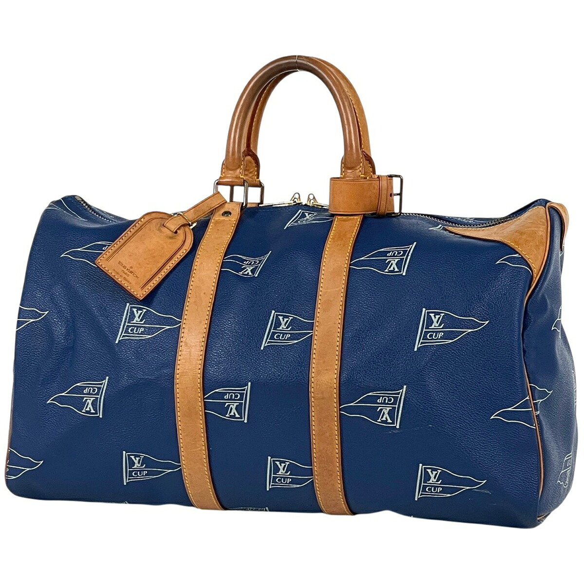 ルイ・ヴィトン Louis Vuitton キーポル45 ヴィトンカップ ボストンバッグ 上塗り帆布 サンディエゴ青色 M80014 レディース 【中古】