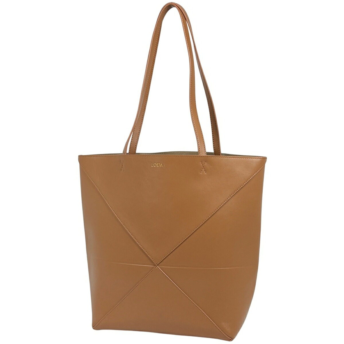 ロエベ LOEWE パズルフォルド トート ミディアム レザー キャメル レディース 【中古】 msp39｜バイセル 店