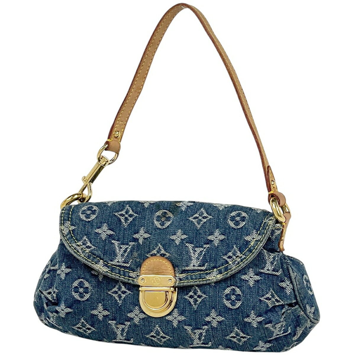 ルイ・ヴィトン Louis Vuitton ミニ プリーティ ハンドバック 壱肩部 肩かけ ショルダーバッグ モノグラムジーンズ 青色 M95050 レディース 【中古】