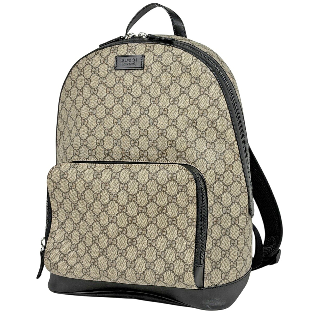 グッチ GUCCI GG柄 リュックサック バッグパック コーティングキャンバス ベージュ ブラック 406370 レディース 【中古】 msp29|バイセル 店