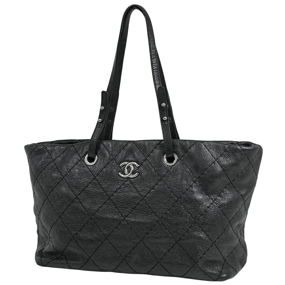 シャネル CHANEL オンザロード トートバッグ ココマーク なめし革 黒いこと A48019 レディース 【中古】 msp29